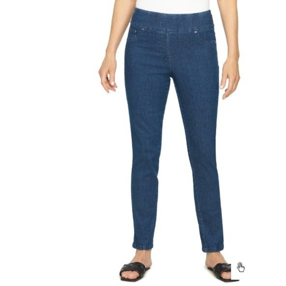 Ruby Road Women's Size 4 Petite Stretch Faux Pocket Jeans Jeggings Medium Wash